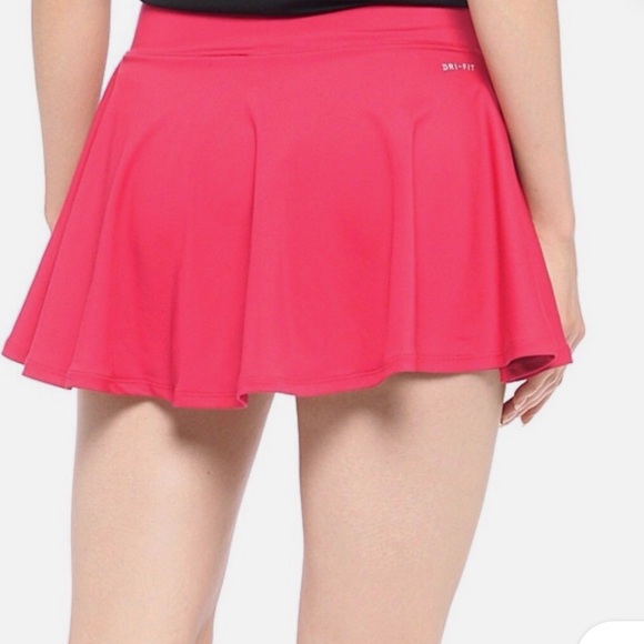 NIKE Court Magenta Pink Baseline Pleated Attached Shorts Ultra Mini Skirt,Large - Picture 2 of 13